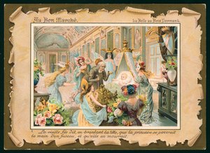Scène de la Belle au bois dormant (chromolitho) - French School