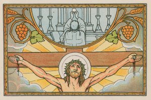 Scène de la vie de Jésus (gravure en couleur) - French School