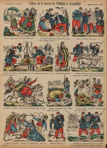 Scènes des guerres coloniales françaises en Algérie et en Tunisie - French School