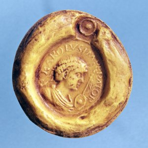 Sceau de Charles III (839-888) le Gros, Roi de France et Empereur du Saint-Empire romain, 9ème siècle