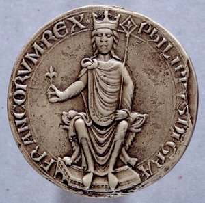 Sceau du roi Philippe II dit Philippe Auguste (1165-1223) XIIIe siècle Paris, Archives Nationales - French School