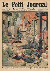 Troupes serbes arrivant dans les villages abandonnés par les Bulgares, illustration de couverture de 