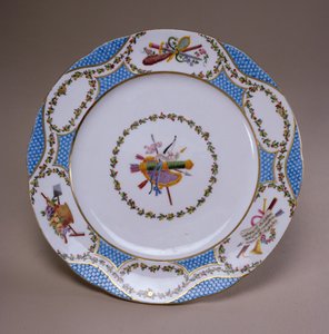 Assiette de service à dessert de Sèvres, du service de Melbourne, 1770