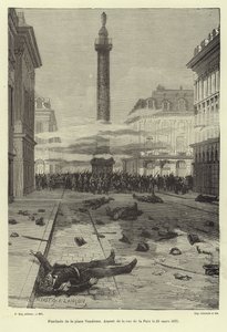 Fusillades sur la Place Vendôme, Paris, Commune de Paris, 23 mars 1871 - French School