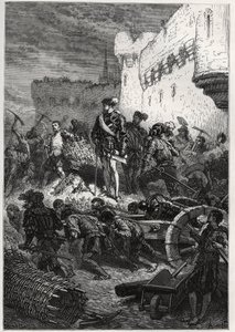Siège de Metz (1552) - François de Guise et les travaux sur les remparts de Metz - gravure de "L