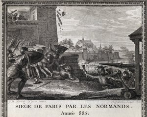 Siège de Paris par les Normands, année 885. Gravure des « Figures de l