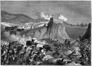 Siège de Raguse (République de Raguse) (Raguse en croate Dubrovnik) pendant les guerres napoléoniennes en mai et juin 1806 (campagne de Dalmatie par le général Molitor et Lauriston) - dans « Histoire de l