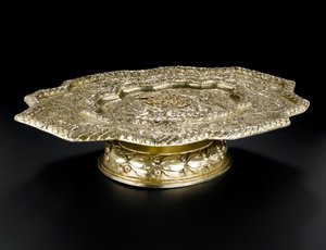 Plateau en vermeil de forme découpée, du service de toilette Lennoxlove, appartenant à Frances Teresa Stewart, duchesse de Richmond et Lennox : Français, Paris, 1666 - 1667