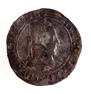 Teston français en argent, règne du roi Henri III de France (1574-1589) Diam. 3,5 cm Naples, musée archéologique - French School