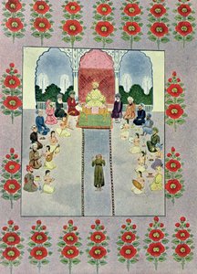 Sinbad le marin recevant Sinbad le porteur, illustration pour Sinbad le marin, des Mille et Une Nuits, 1895 - French School