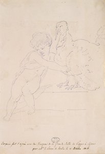 Croquis de la grande salle à Poggio a Caiano, 12 octobre 1813 - French School
