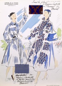 Croquis et échantillons de tissus, de 