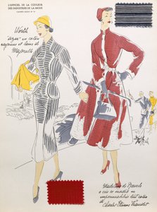 Croquis et échantillons de tissus, de 