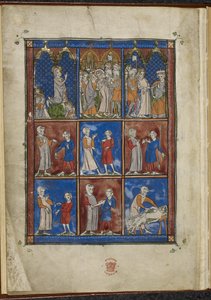 Neuf miniatures montrant des scènes bibliques et médicales, Chirurgia - French School