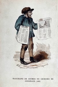 Petit métier parisien : le marchand de crimes ou crieurs de journaux. - French School