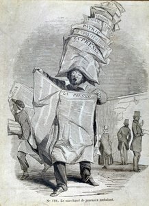 Petit métier parisien : le marchand ou crieur de journaux ambulants. - French School