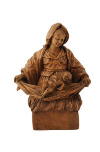 Petite sculpture en bois de tilleul de la Vierge à l