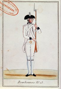 Soldat du Régiment de Bourbonnois, vers 1780 - French School