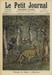 Soldats chassant un tigre échappé, Meudon, France, 1897 - French School