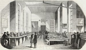 Tri des lettres de Paris - Gravure dans « Tableau-de-Paris » par Edmond Texier 1852 - French School