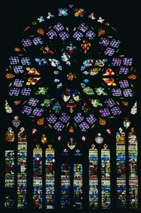 Rosace du transept sud représentant le Jugement dernier - French School