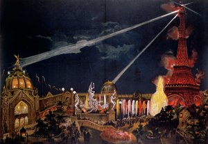 Souvenir des illuminations à Paris pour commémorer le centenaire de la Révolution française lors de l