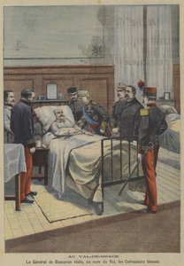Le général espagnol José de Bascarán visitant les cuirassiers blessés au nom du roi Alphonse XIII à l