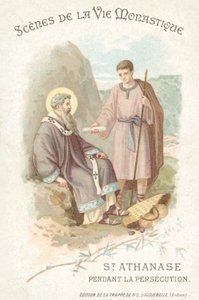 Saint Athanase pendant la persécution des chrétiens - French School