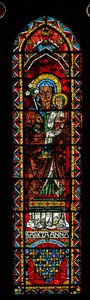 Sainte Anne avec la Vierge; armoiries de France - French School