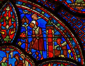 Saint Antoine : creusant à son ermitage - French School