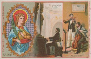 Sainte Cécile, organiste et musiciens - French School