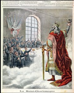 Saint Charlemagne, patron des écoliers, du Petit Journal Illustré, 1892 - French School