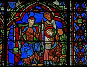 Vitrail de Saint Chéron : apprend à lire
