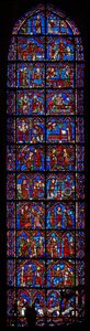 Vitrail de Saint Chéron : scènes de la vie de