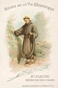 Saint Fiacre défrichant son champ - French School