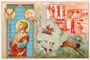 Saint Hubert, patron des chasseurs - French School