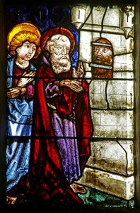 Saint Jean-Baptiste en prison visité par Saint Jean et un autre apôtre - French School