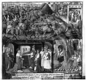 Saint Louis (1214-70) partant pour la croisade - French School