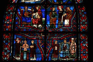 Saint Remi baptise le Roi Clovis - French School
