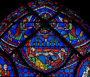 Saint Thomas - son tombeau avec des pèlerins malades et des anges - French School