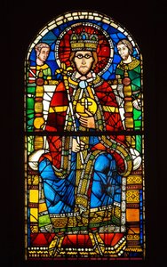 Vitrail. Empereur en majesté, fin XIIe siècle - French School
