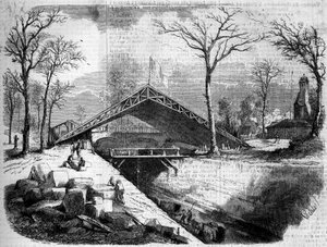 État des travaux de la glacière du Bois de Boulogne, Paris - French School