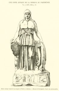 Statue antique conservée au temple de Thésée, à Athènes - French School