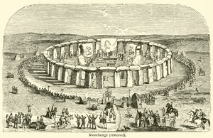 Stonehenge, restauré (gravure) - French School