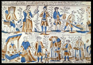 Marchands ambulants au XVIIIe siècle - French School