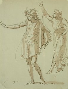 Étude de deux figures drapées de manière classique, vers 1790