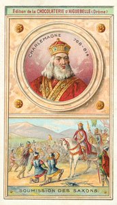 Soumission des Saxons à Charlemagne, 785 - French School
