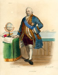 Suffren (gravure en couleur) - French School