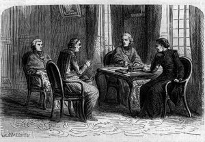 Conseil supérieur des Jésuites sous le pontificat du Pape Grégoire XVI (entre 1831 et 1846). Gravure dans « Histoire des Papes-Rois-Reines et Empereurs à travers les siècles » par Maurice Lachatre