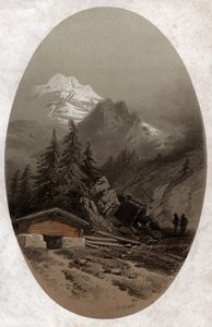 Alpes suisses (gravure vers 1890) - French School